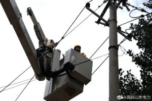 东平县供电公司配电运维人员带电作业消缺