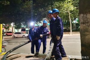 国网平阴县供电公司夜间电缆敷设，保障小区提前送电