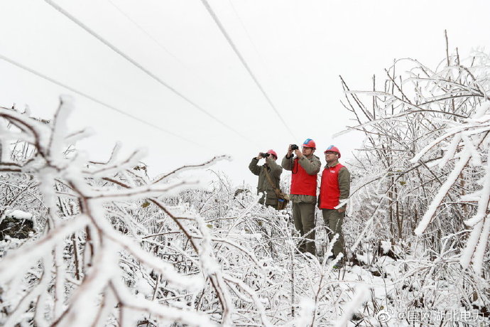 大雪天，国网宜昌供电公司对220千伏线路开展特巡及蹲守