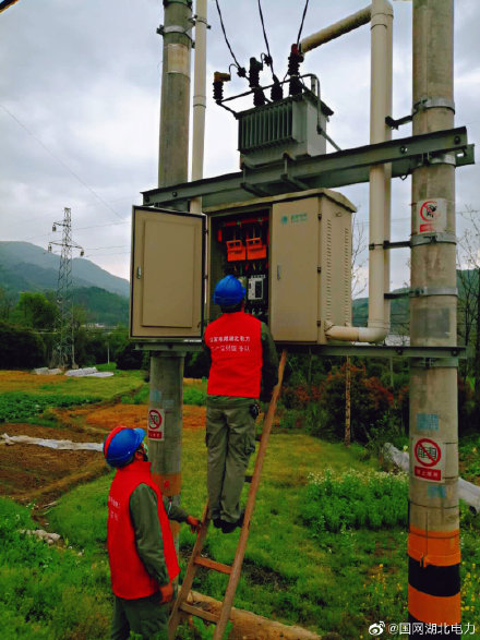 国网通山县供电公司在林科所台区检查排涝站、变压器、线路