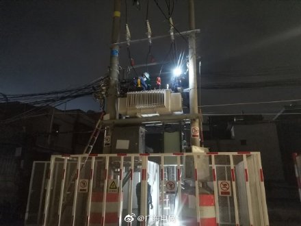 南方电网广东惠州仲恺供电局沥林供电所管辖的供电设备发生故障